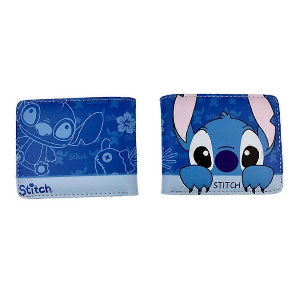Lilo och Stitch PU-läderplånbok Barn Pojkar Flickor Kort Bi-fold Plånböcker Kortfodral Myntväska Present B