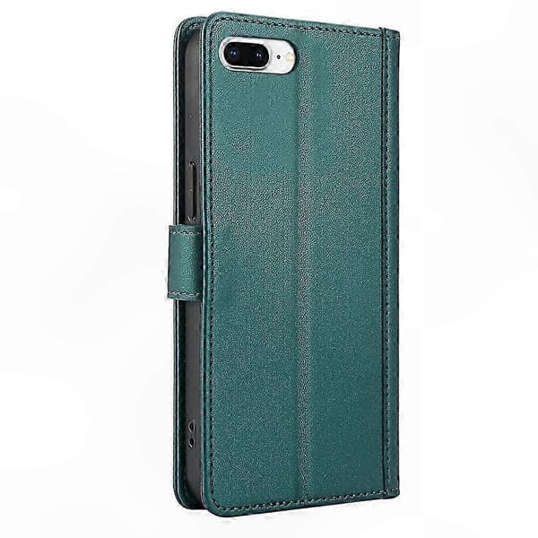 Läderfodral med \"Skin Feel\" för iPhone 7 Plus och 8 Plus Green
