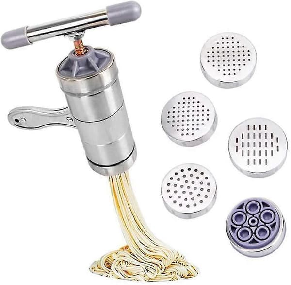 Manuell Nuddelmaskin Rustfritt Stål Presse Pastamaskin Sveiv Kutter Lager Spaghetti