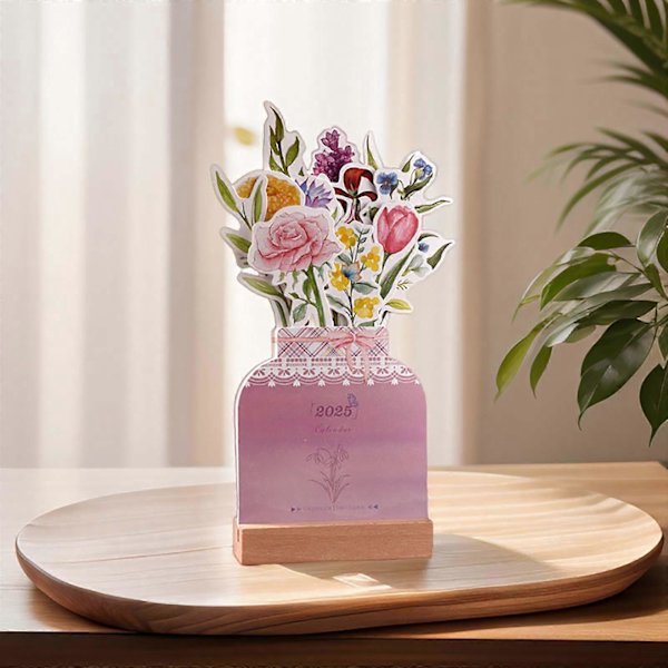 2025 Bloomy Flowers -työpöytäkalenteri Koti- ja sisustuskoriste FLYE4698 Multicolor One Size