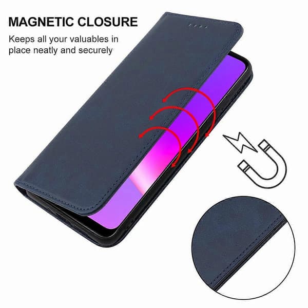 Magnetisk læder telefoncover til Realme C25s Blue