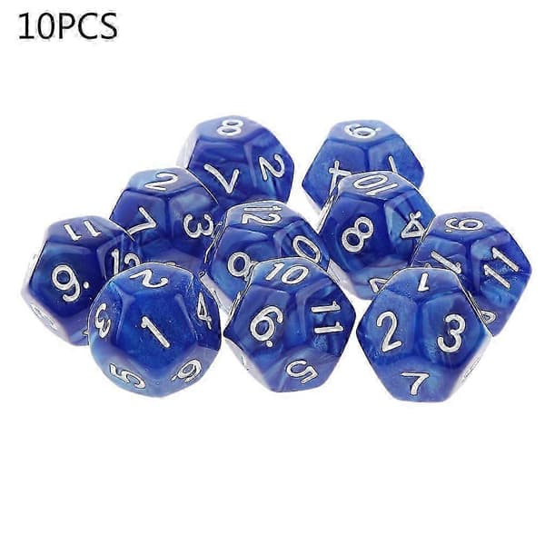 10st 12-sidiga tärningar D12 Polyhedral tärningar Familjefest RPG Brädspelstillbehör A