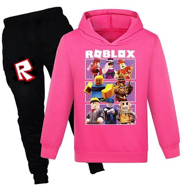 Joululahjat Roblox 2 kpl Pelikuvioinen Huppari ja Housut Setti Tytöille Pojille Huppari Pusero Yläosat Lapsille Teineille Rose Pink 3-4years