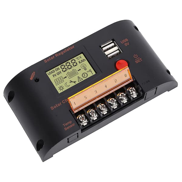 Qukaim Volt Generator Controller Solpanelregulator, 10A Solcellsregulator för blybatteri, Solladdare och
