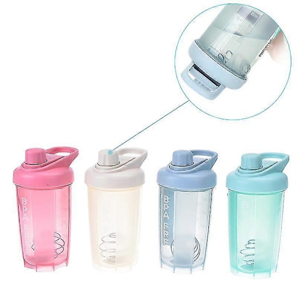 1 stk. Protein Shaker Flaske Med Blandekugle Fitnesscenter Vandflaske Fitness Mixer