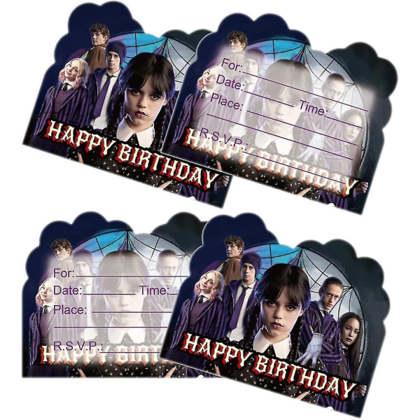 Keskiviikko Addamsin syntymäpäiväjuhlien kutsukortit , keskiviikkona Addamsin syntymäpäiväjuhlien tarvikkeet