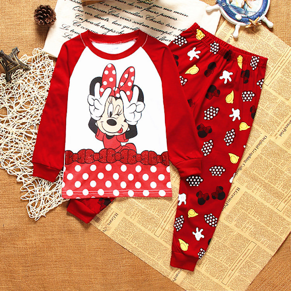 Mickey Mouse Bomull Långärmad Hemmakläder Tvådelade Byxor 12 130cm