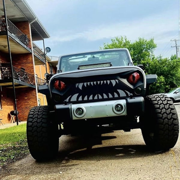 Beast Eyes Frontlykter Dekaler Par, 3D Stereo Øyne Frontlykt Klistremerker, Bil Karosseri Vindu Bumper Dekor Klistremerker, Morsomme Dekaler for Lastebil Bil Style 3