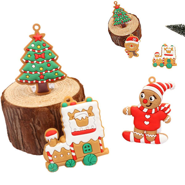 12 st/ set Pepparkakor Man Julfest prydnader för julgransdekoration Hängande prydnader Presenter