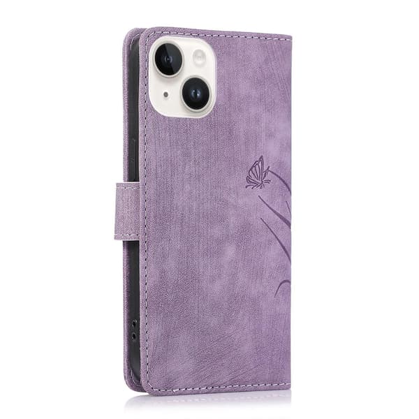 Orkide Lærveske for iPhone 13 Purple