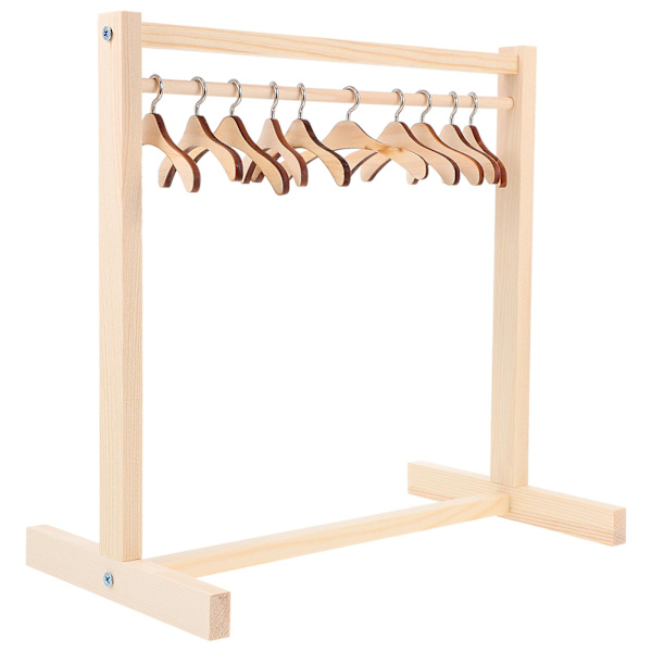 Lasten henkarit Lemmikkieläinten vaateteline Koristeet Puiset lemmikkieläinten vaatetelineet Nuken vaateteline Nuken vaateripustin a 30.5X18cm