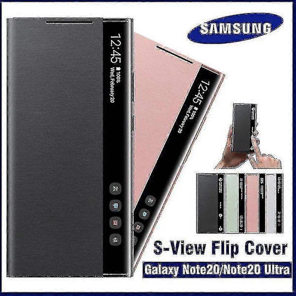Passar Samsung Mirror Smart View Flip-fritt Svarsfodral för Galaxy Note 20 / Note20 Ultra 5g Telefon Led Fodral S-view Fodral Ef- 2025 Walkbee