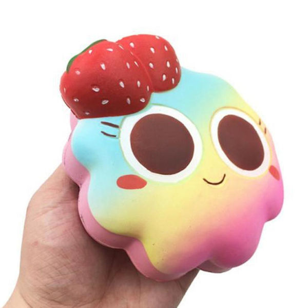 Mjuk och Långsamt Stigande Squishy Leksak Pu Stressavlastning Mjuka Leksaker Tårta Röd red as described