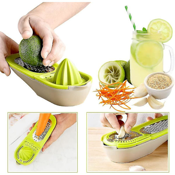 Plastisk manuel citruspresser, plastisk manuel appelsinpresser, plastisk manuel citronpresser til citroner, appelsiner, grøntsager eller limefrugter, manuel ostrivejern til ch