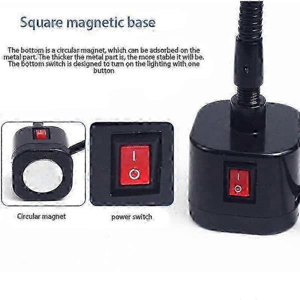 Magnetisk base LED-arbejdslys til drejebænke, fleksibel svanehals industriel lampe 220V 5W Udgave 1110 0.5 5