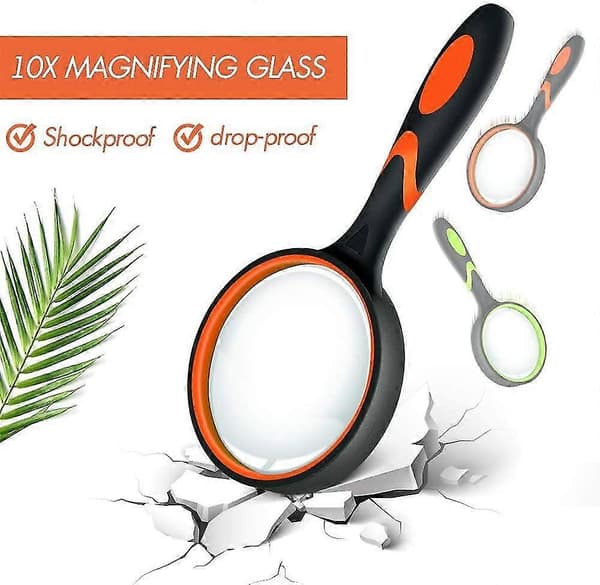 3-pack 10x förstoringsglas för barnläsning, halkfri
