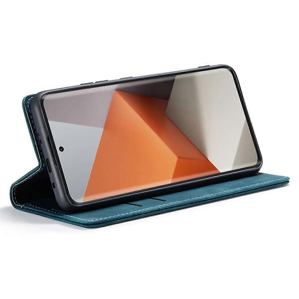 Plånboksfodral i Läder med Ställ för Xiaomi Redmi Note 13 Pro+ 5G Blue
