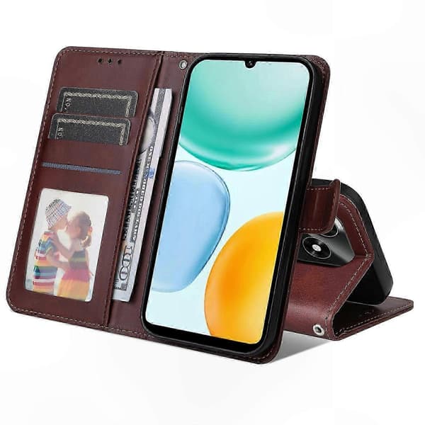 PU-läderplånboksfodral för Honor X5c Plus, Folio Flip Telefonfodral