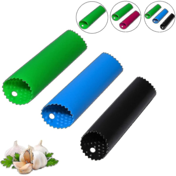 3 pakke silikon hvitløksskreller Skin Rmover Tube Roller Hvitløksstripping Kjøkkenverktøy