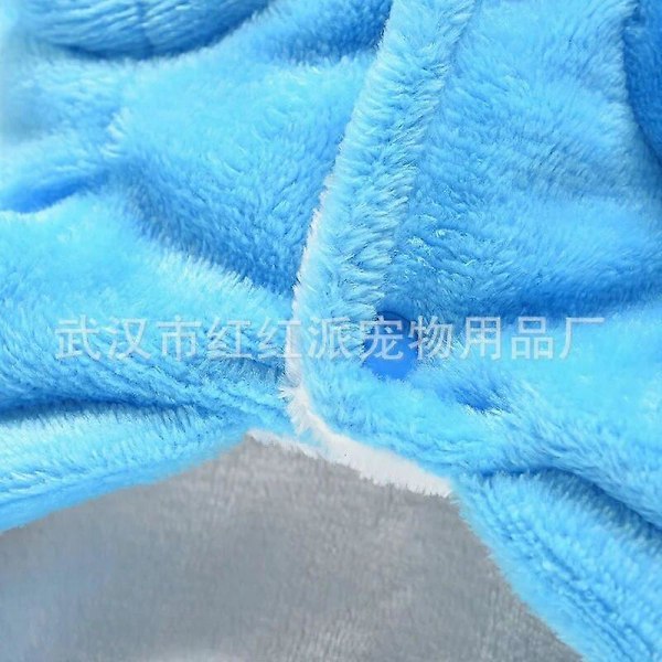 Stitch-jakke for hund, fløyelsstoff, super liten, søt chihuahua, tykk, høst/vinter, blå, gutt, Mascotas blue XS