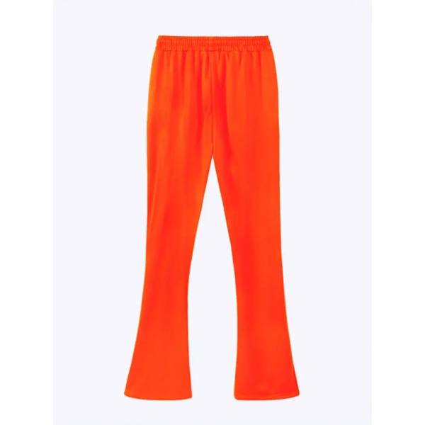 Herre sports casual fire sæsoner lange flared bukser slim fit snøre elastisk talje ensfarvede bukser Orange M