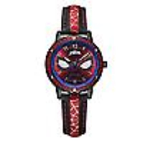 Barn Spiderman Luminous Armbandsur Analog Klockor Watch Black Red