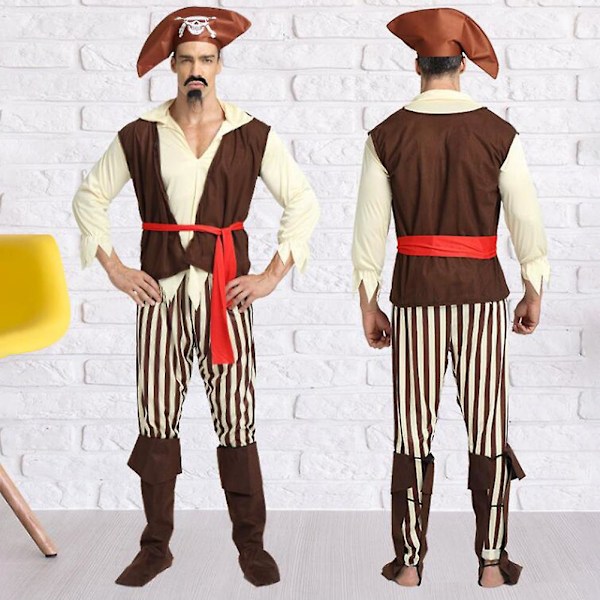 Halloween-kostymer Fashion Pirate Suits för vuxna Festival Party Scenföreställning Kläder Piratkläder Cosplay Suit C Coffee Pirate