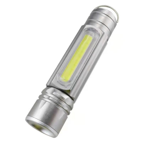 LED-ficklampa, 1000 lumen superljus ficklampa, zoombar, uppladdningsbar ficklampa med 4 lägen, kraftfull handhållen ficklampa Silver