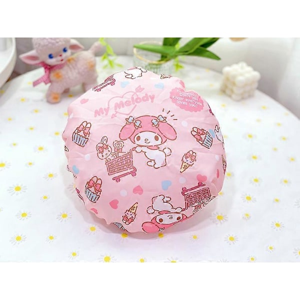 Piirretty Sanrio Hello Kitty Kaksinkertainen Uimahattu Kawaii Cinnamoroll My Melody Kuromi Vedenpitävä Ja Pölynkestävä Suojaava Hattu 08 Adult version