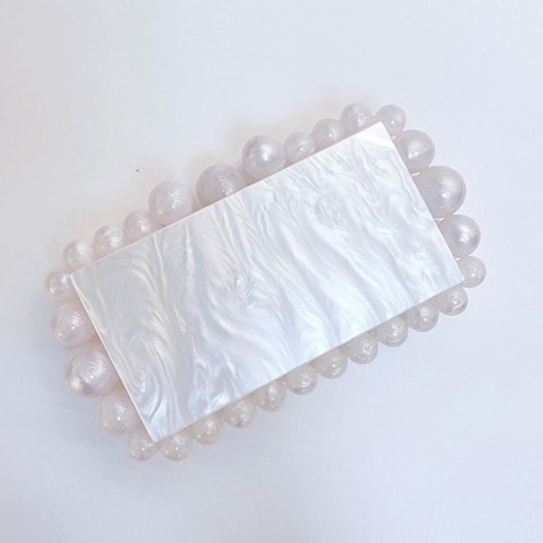 Akryl clutch pung til kvinder Crossbody taske marmor punge håndtaske med perler