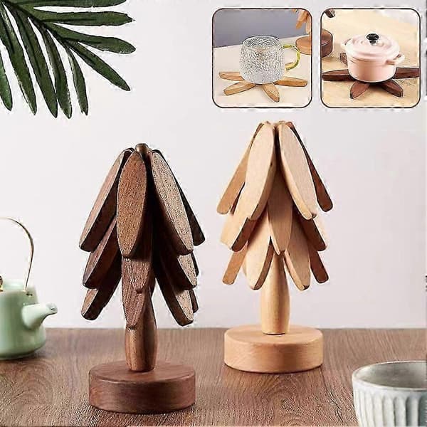 Treunderstell for varme retter Sammenleggbart treunderstell for varme retter Walnut B