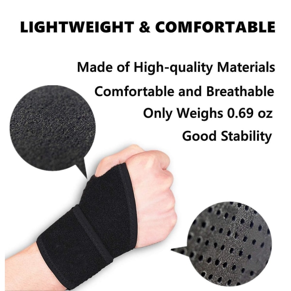 2-pack justerbart sportarmband, handledsstöd, handledsband, handledsrem, handstöd, karpaltunnelstöd för fitness, artrit och tendinit Pai