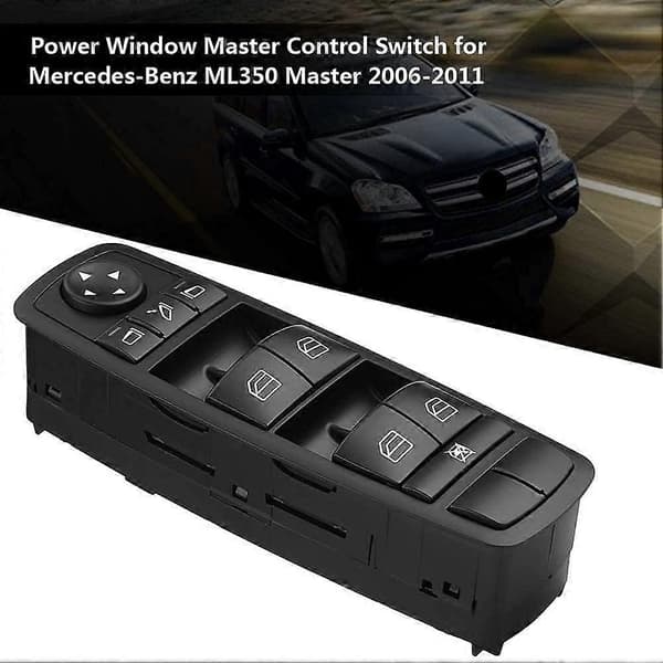Førerside Power Master Rudekontakt til -Benz ML350 Master 2006-2011 A2518300290, Power Window Master Control Switch, Sort