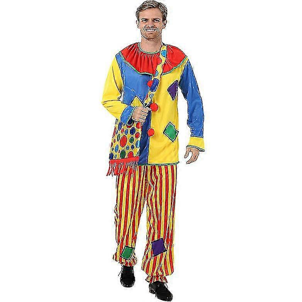 Clownkostym för män, clownkostym för vuxna, cosplay, Halloween, maskeradkläder