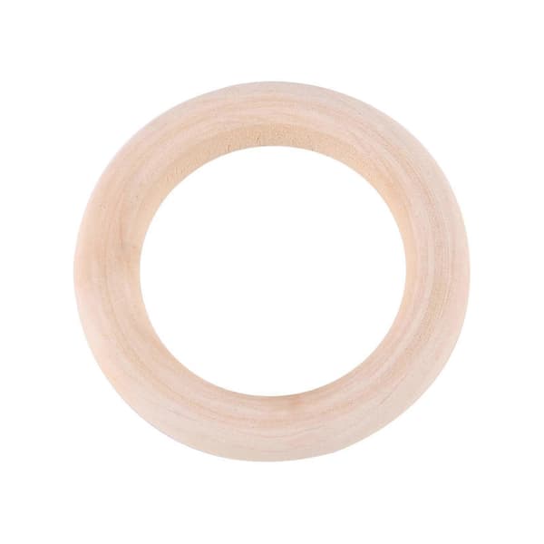 50 stk. ubehandlede naturlige runde treringer for DIY-håndverk