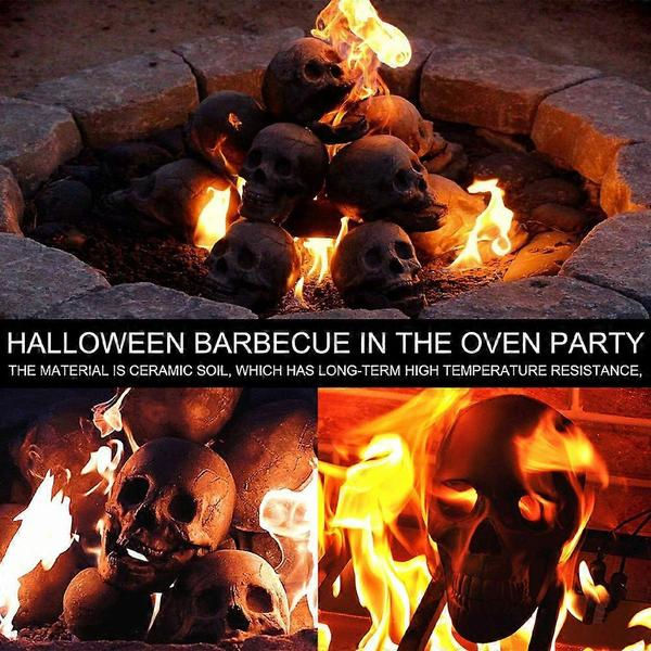 Eldfast Eldstad Döskalle Vedlägereld BBQ Halloween Dekor Mini Elddekoration