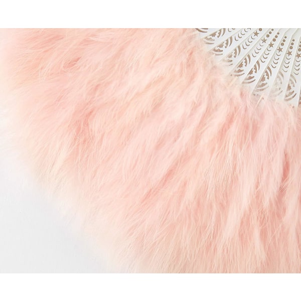 Höyhentuuletin käsiviuhka naisille Höyhenen taittuva tuuletin Höyhenläppä Suuri Gatsby-juhlatarvikevaaleanpunainen