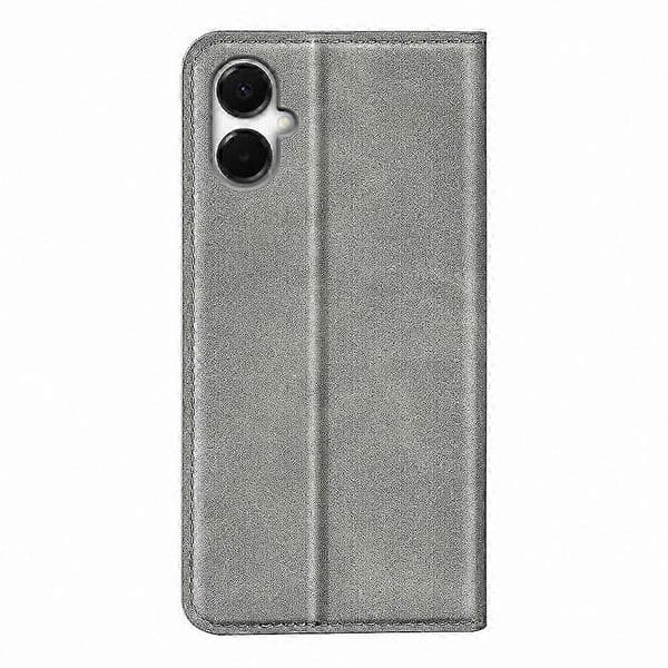 Läderplånboksfodral för 5G-telefon, kompatibel med Galaxy A06, Skin Touch Design, Skyddsfodral Grey