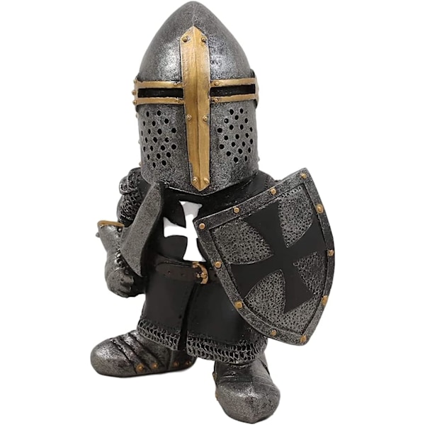Trädgårdstomtar Dekorationer Riddarstaty Figurer Medeltida Tempelriddare Korsfarare Vakt Rustning Utomhus Gård Gräsmatta Konst Dekor Harts Gåvor Knight C