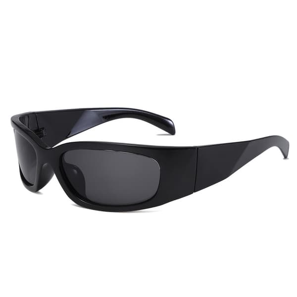 Super Mørke Linse Sorte Solbriller | Biker Stil Rider | Wrap Around Ramme Zy