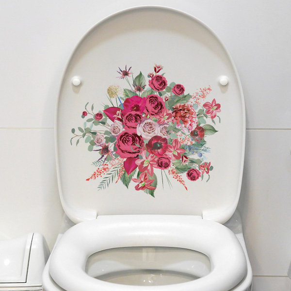 Tyuhen wc-tarra Vahva tarttuva eloisa väri kukkakuviotarra Irrotettava seinätarra kotikylpyhuoneeseen