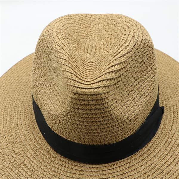 1 stk. Raffia Halmhatt Herre Storbremmet Hatt Sommer Solhatt