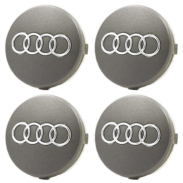 4-pack - Audi Centrumkåpor / Hjulnavsemblem - B 74 74 Silver 68 mm