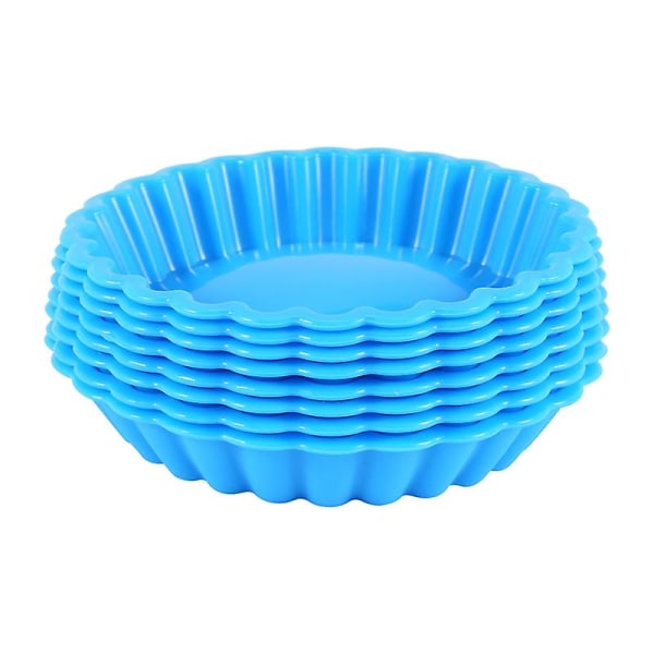 8 stk Silikone kageforme, non-stick runde tærteforme, runde riflede flan bageforme til muffin, Qu