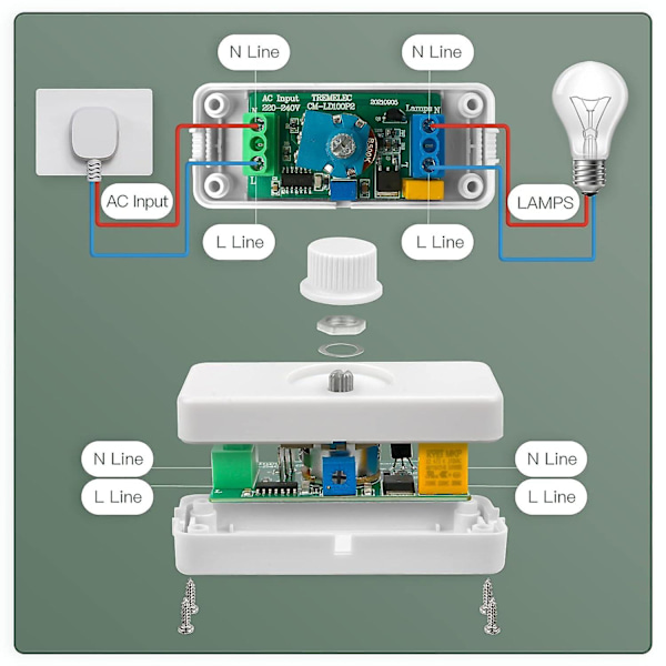 LED-lysdimmers 3W-100W Dimmerbryter og Rotasjonsdimmers 220-240V med Dimmbare Smartknapp for Dimmbare LED-lamper osv.