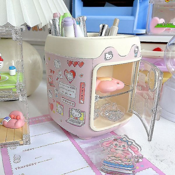 Kawaii Pennhållare Hellokitty Kuromi My Melody Dalek Cartoon Skrivbordsdekoration Stor kapacitet Neutral Penn Sminkborste Organizer
