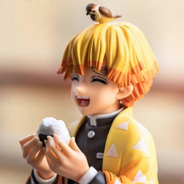 Premium figur Anime Tanjirou Agatsuma Zenitsu spiser risboller PVC actionfigur Green 1 pc
