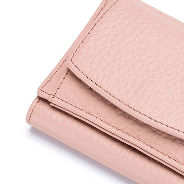 Små plånböcker för kvinnor Liten trefaldig kreditkortshållare med hopfällbar myntficka Pink