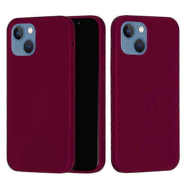 Flexibelt silikonskal för iPhone 15, mjukt foder, anti-droppskydd Wine red Wine Red