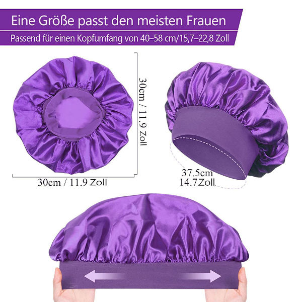 2-pack satinmössa sovmössa silkeslockar sovmössa justerbar sovande